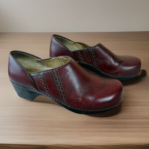 Dansko Sienna Professional Clog Womens Dark Red Leather Shoes Size 40 US 9.5-10 - Picture 1 of 9